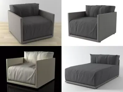 Toffee collection different sofas and chairs 3D model