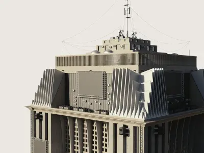 Building Skyscraper City Town Downtown Street Futuristic Utopia Low-poly 3D model