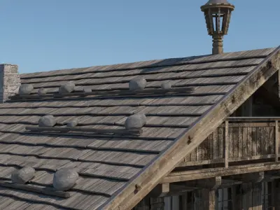 Chalet 3 wooden house 3D model