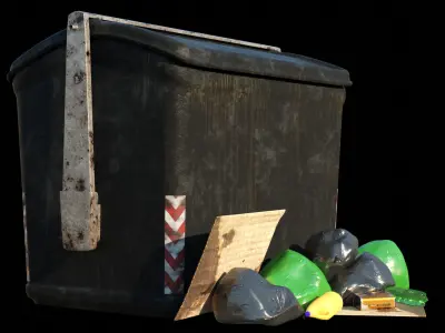 Trash Collection Low-poly 3D model