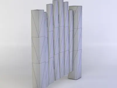 Fence door Low-poly 3D model