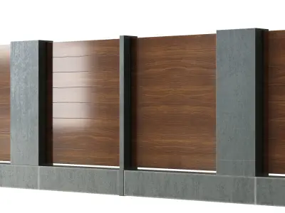 Fence modern Low-poly 3D model