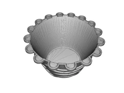 Classic Flower Pot Low-poly 3D model