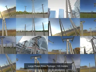 Large Power Poles Package - 128 Components