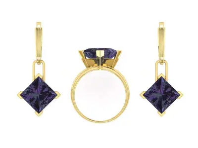 Ring boutique Rhombus  set 3D print model