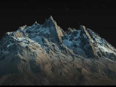 Himalayan mountains Pack - 6 Gameready Meshes Low-poly 3D model