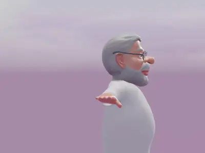 Cartoon Narendra Modi 3d Character model Low-poly 3D model Low-poly 3D model