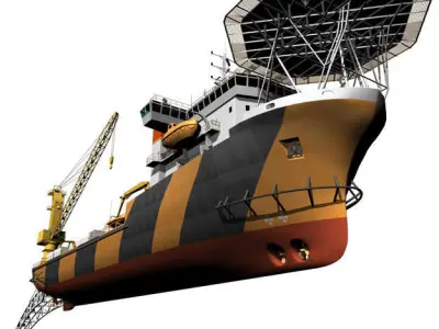 Pipe laying ship 3D model