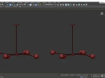 SALEM BARE BULB CHANDELIER Low-poly 3D model