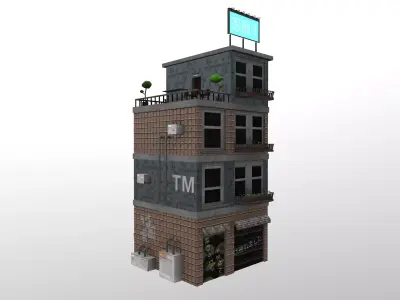 Cyberpunk City - Building 31 Low-poly 3D model