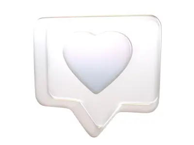 Socail Media Heart Bubble v1 013 Low-poly 3D model