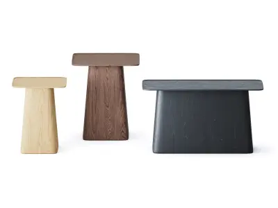 Wooden and Metal Side Tables by Vitra 3D model