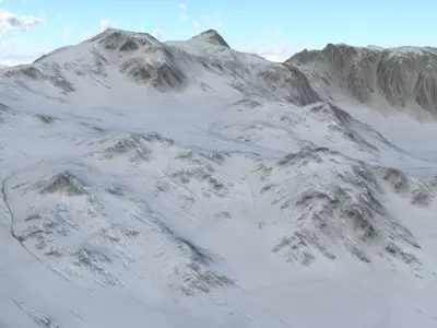 Snow landscape 01 Low-poly 3D model