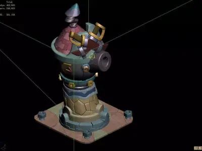 Combat tower normal state 3D model