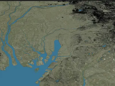 Nagoya - Topography Terrain Low-poly 3D model