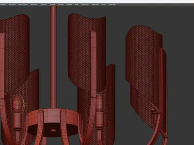 RUBY chandelier Low-poly 3D model