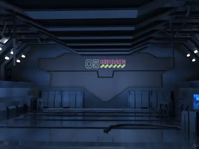 spaceship space station futuristic sci-fi fantasy 3D model