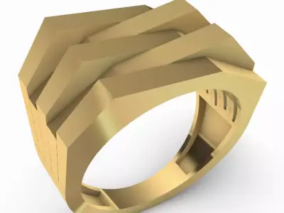 Modern 2 pieces rings  3D Print Models 3D print model