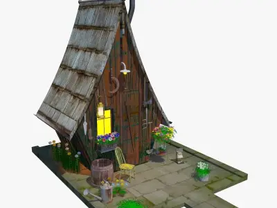Fancy Hut Low-poly 3D model
