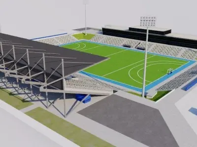 Warsteiner HockeyPark - Monchengladbach Low-poly 3D model