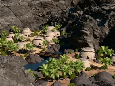 Oasis Dome Village 3D model