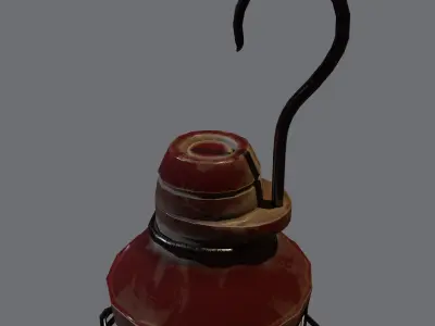 lantern model light bulb in cage Low-poly 3D model