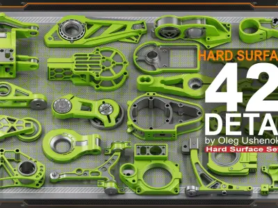 Sci-Fi Hard Surface Mechanical KITBASH 420 DETAILS 3D model