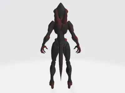 Red and black alien robot 3D model