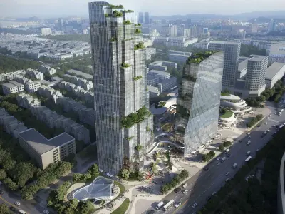 Futuristic Retail Complex With Organic Curved Forms 3D model