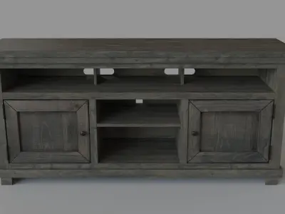 Sinclair Grey 64 Inch TV Stand 3D model