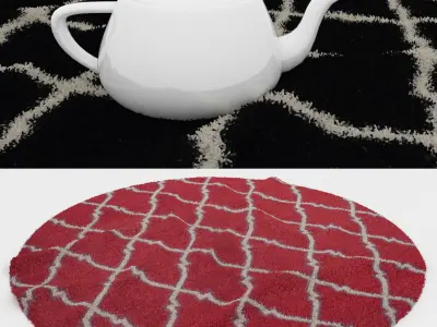 Round Rug Set 96 3D model
