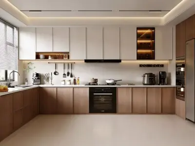 Modern minimalist kitchen 3D model