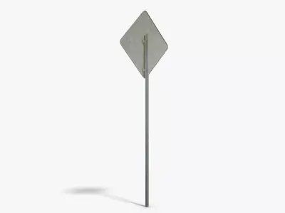 Two Way Sign Low-poly 3D model