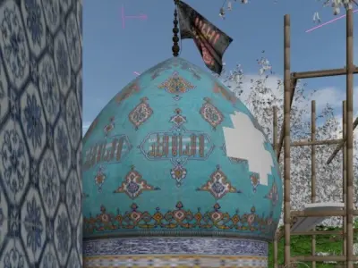 Islamic Mosque Dome 3D Model Low-poly 3D model