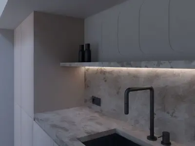 Kitchen interior scene 3D model