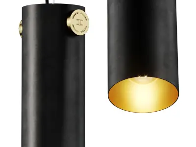 Indi Pendant Cylinder Suspension Lamp Low-poly 3D model