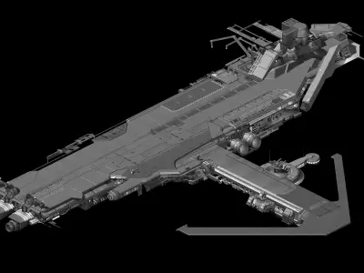Spaceship - Catapult 01 3D model