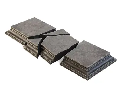 Cracked Stone Tomb Cover 3D model