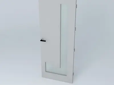 Letter "L", 3D door, very detail with glass, lock and hinger. Free 3D model