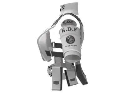 Female Sci-Fi Tactical Bulletproof Vest Ammunition Belt Set Low-poly 3D model