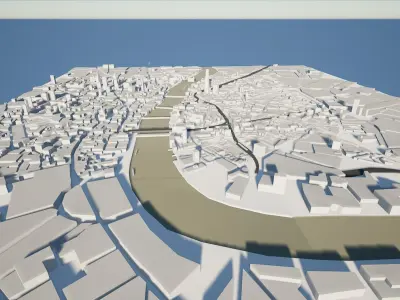London City  - 21KM -  Multi Formats - Low Poly - VR AR Low-poly 3D model
