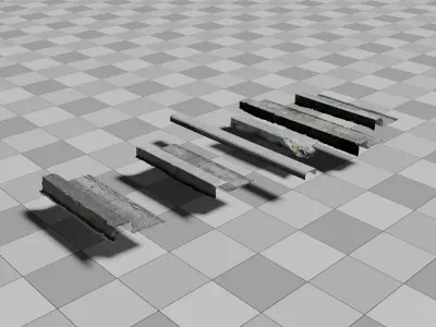 Photoscanned Curbs Pack 3D model