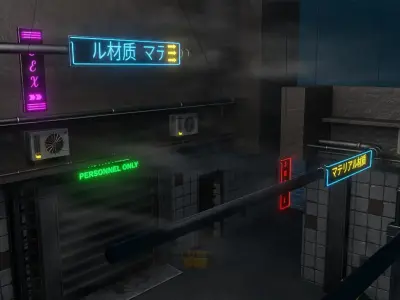 Cyberpunk Street Scene 3D model