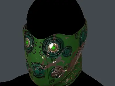 Gas mask helmet 3d model scifi Low-poly Low-poly 3D model