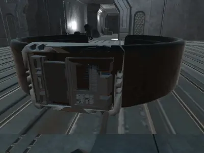 Low Poly Sci-Fi Bracelet C3PO Low-poly 3D model