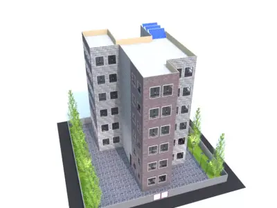 Beautiful residence building code 111 Low-poly 3D model