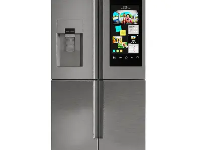 Samsung Triple Refrigerator Low-poly 3D model