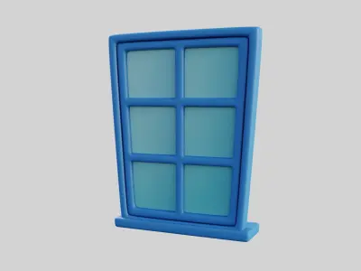 Cartoon Window 7b 3D model