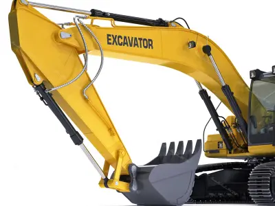  Rigged Crawler Excavator Generic 