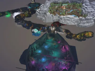 Ultimate Low Poly Mining and Cave Pack Low-poly 3D model